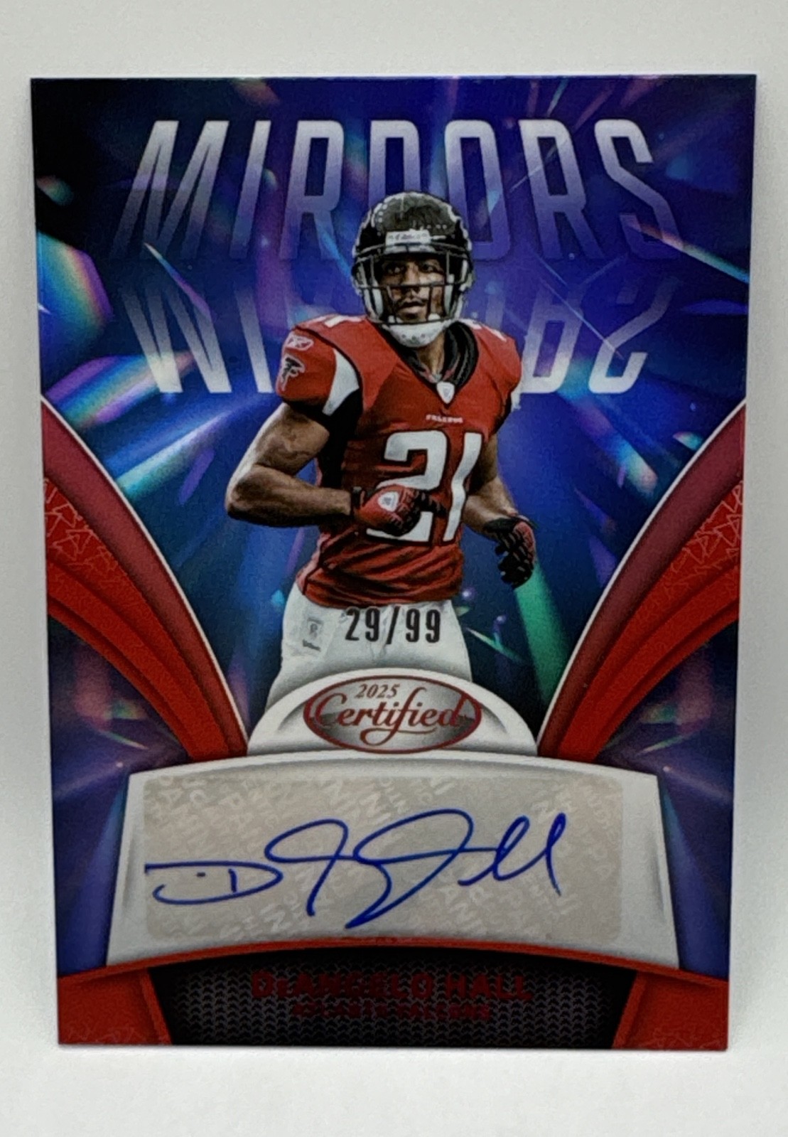 2025 Panini Certified - Mirror Signatures DeAngelo Hall #MS-DHA Red /99 (AU)