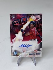 2025 Bowman Chrome - Adios Marcelo Mayer #AAV-MM (RC) Red Auto 3/5