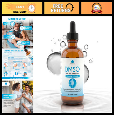 99.9% Pure DMSO Liquid 4 oz - Pharma Grade Dimethyl Sulfoxide, Fast-Absorbing, L