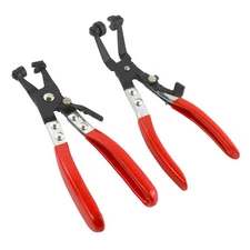 2PCS Hose Clamp Pliers Repair Tool Angled Band and Swivel Flat for Removal
