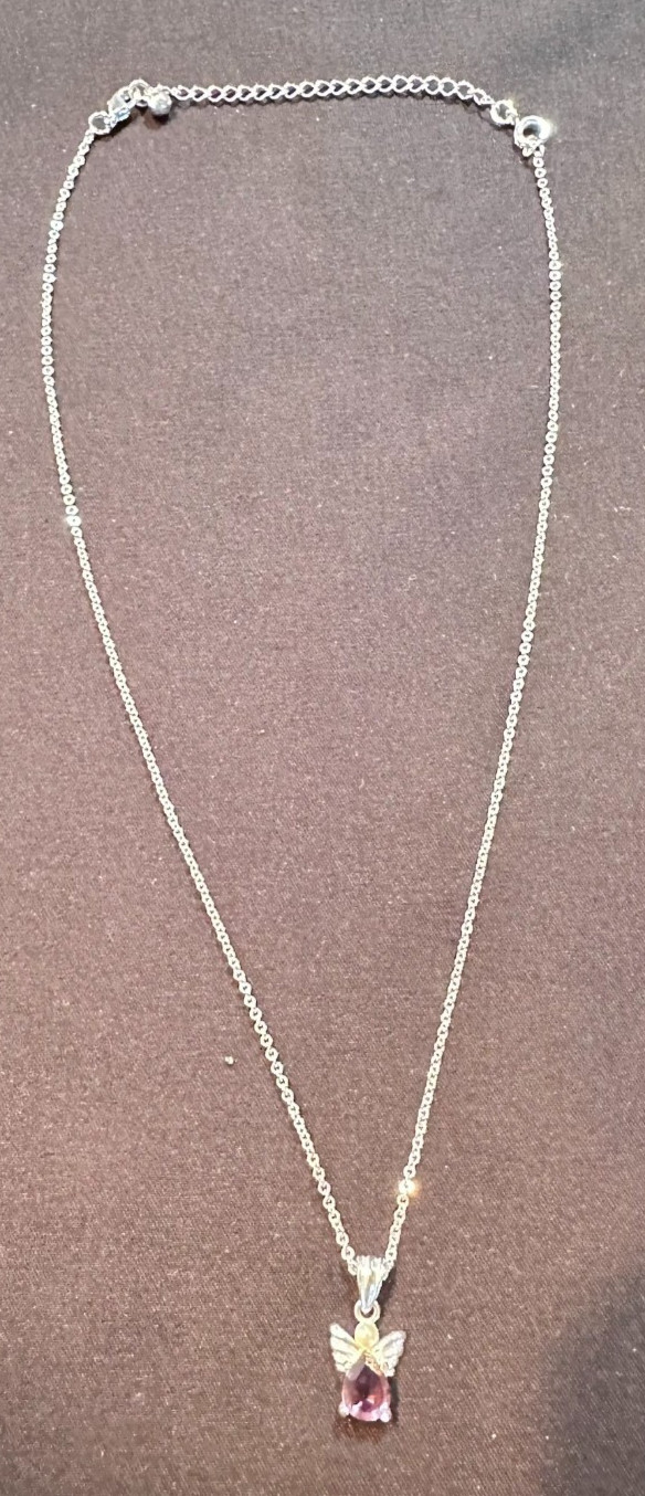 Avon February Birthstone Amethyst & Sterling Silver Necklace, Vintage