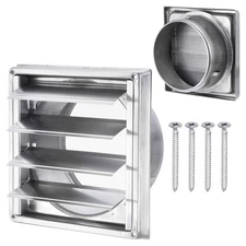 Dryer Vent Cover 6“ Stainless Steel Exterior Outlet Vent Grille Flap Screen Mesh