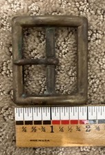 Solid Brass Belt Buckle Simple From 1970s Patina Square