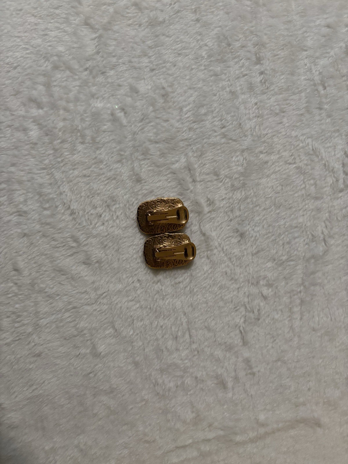 Gold Tone Rectangular Cufflinks Black Marquise Ce… - image 2