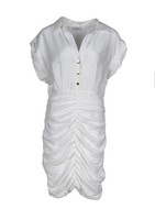 Sandro Minikleid Weiß ÄRmellos Drapiert Kleid Kurz Gr. 40 L Damen SFPRO03529