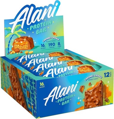 Alani Nu Protein Bar Caramel Crunch Gluten Free Gooey Melt In Mouth 45g x 12 NEW