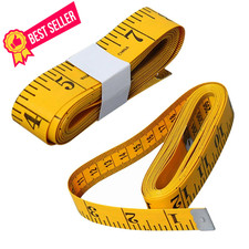 Soft Tape Measure Double Scale Measuring Body Sewing 2pcs Yellow-60 inch