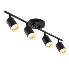 Bojim Flexible Led Track Lighting, 4-Light Black Track Lighting Fixtures Ceil...