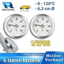 Bimetall Anlegethermometer Rohrthermometer Thermometer Analog 120°C Rohr Heizung