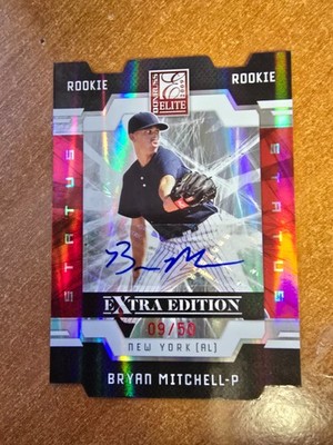2009 DonRuss Elite Extra Edition Status 09/50 NY Yankees Brian Mitchell RC AU