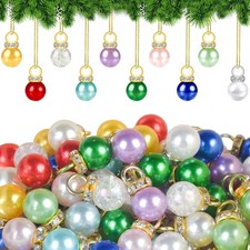 100PCS Christmas Mini Balls Ornaments, 9mm Miniature Multi-color Xmas Tiny Tree