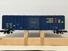 Lionel 50’ Boxcar Golden West GVSR #767150. Both Trucks Damaged. (2 Available)