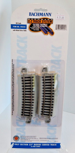 Bachmann HO #44532 1/2 Sección 22" Radio Pista Curvada (4 secciones) NUEVO | Condition: New