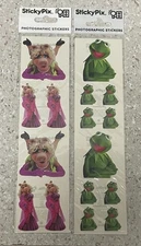 Vintage Sticky Pix Stickers Muppets Kermit & Miss Piggy Lot of 2 New Sealed