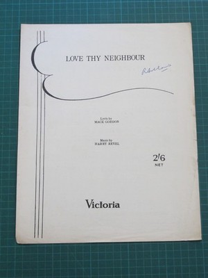 Love Thy Neighbour - Mack Gordon & Harry Revel - 1934 Victoria - Noten