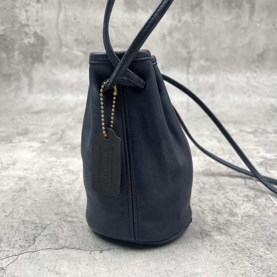 Vintage Coach Littleton 4144 Navy Leather Mini Drawstring Vintage Coach Littleton 4144 Navy Leather Mini Drawstring