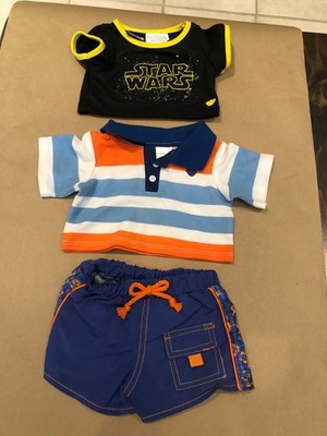 BUILD A BEAR Boy Clothes / Star Wars Shirt Striped Shirt Shorts