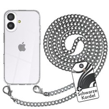 Handyhülle mit Metall Kette für Apple iPhone 17 Hülle + Wechselkordel Silber