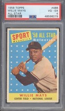 1958 Topps #486 WILLIE MAYS - PSA 4 VG/EX - SPORT MAGAZINE ALL STAR SELECTION
