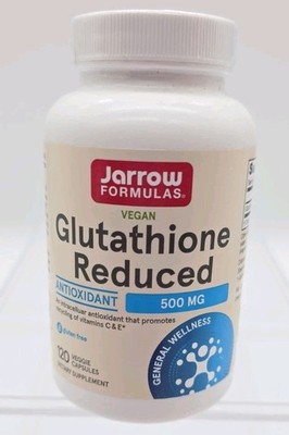 Jarrow Formulas Glutathione Reduced  Antioxidant 500mg 120 Caps Exp 2028 Sealed 