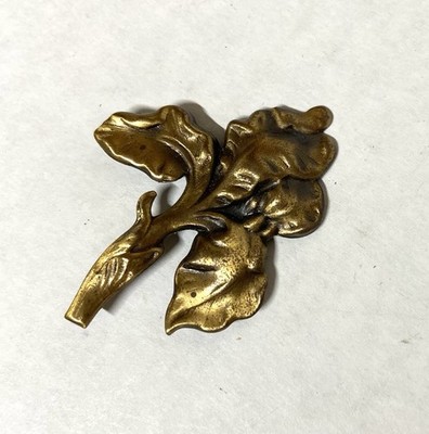 Iris Flower Shape Pin- Antique Brass finish Brooch -