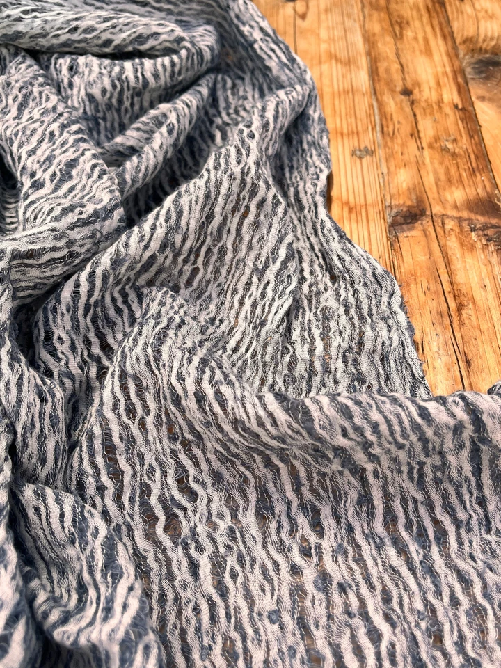 Bluish Gray Linen Special Textured Sewing Fabric By 2 Meters. - Image 2 of 4