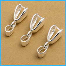 10pc 925 Sterling Silver Bail Connector Pinch Clasp Pendant Jewelry DIY Making