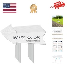 Blank Arrow Signs with Stakes 15 Pack 17 x 6 Inches Wedding Directional Yard ...