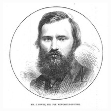 Joseph Cowen MP for Newcastle on Tyne - Antique Print 1874