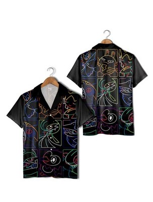 Neon Style Pokemon Hawaiian Shirt Vibrant Retro Tropical Shirt for Men Women Kid