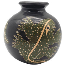 VTG Juan Paulino Martinez Signed Folk  Art Frog Pottery Vase Nicaragua 6