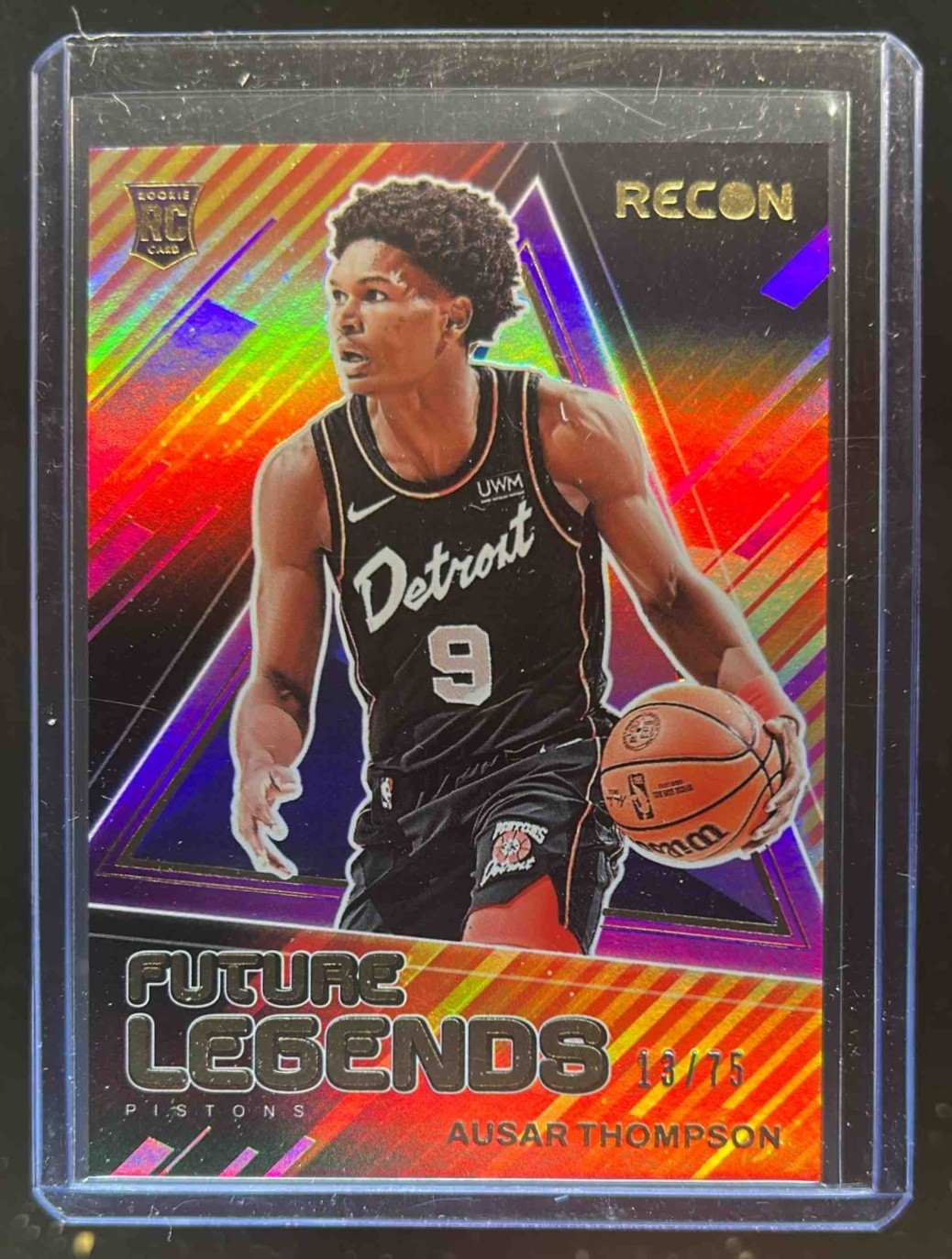 2023-24 Panini Recon Ausar Thompson Future Legends RC Purple #13/75 Pistons