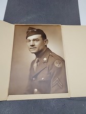 WWII Army Soldier Photograph Portrait Young Glasses Military