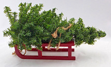 Wood Sled Toboggan Bringing Home The Tree Accessory Display