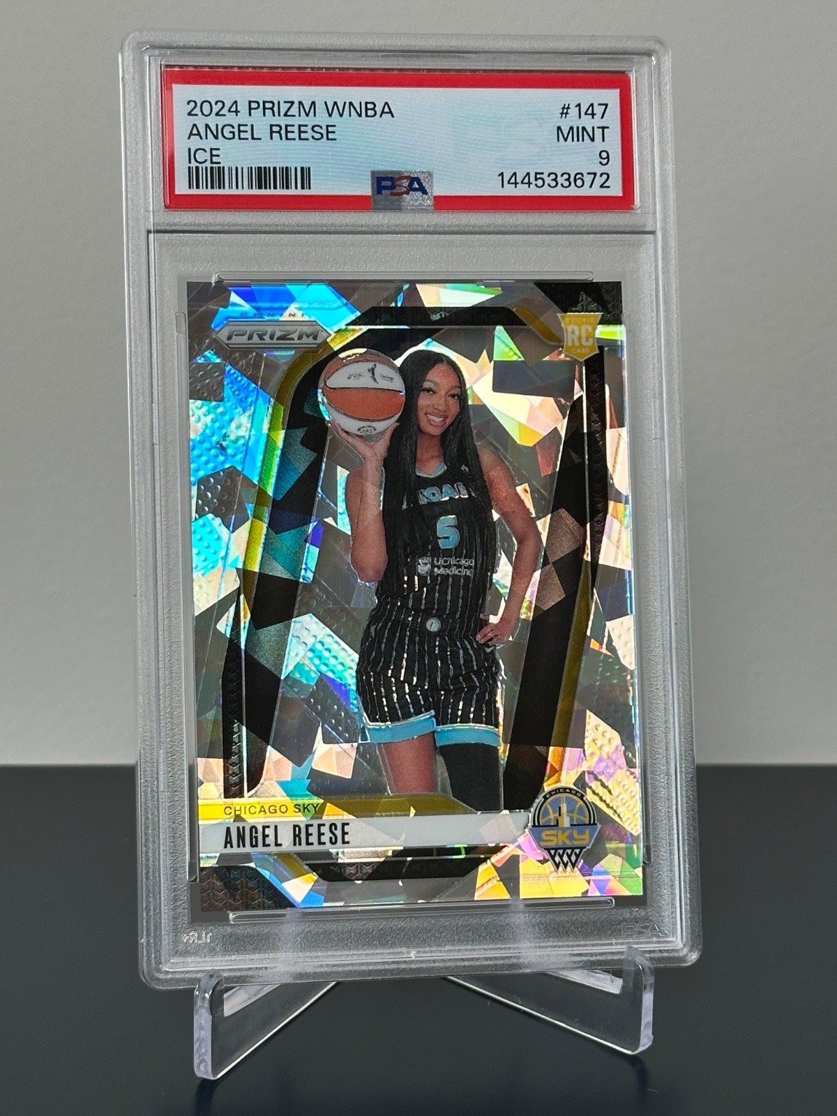2024 Prizm WNBA Angel Reese Ice #147 PSA 9 view 3
