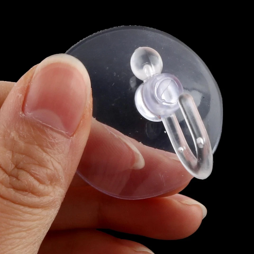 Home Kitchen Bathroom 40mm Dia Suction Cup Hook Wall Hangers Clear 5Pcs - Image 4 of 4