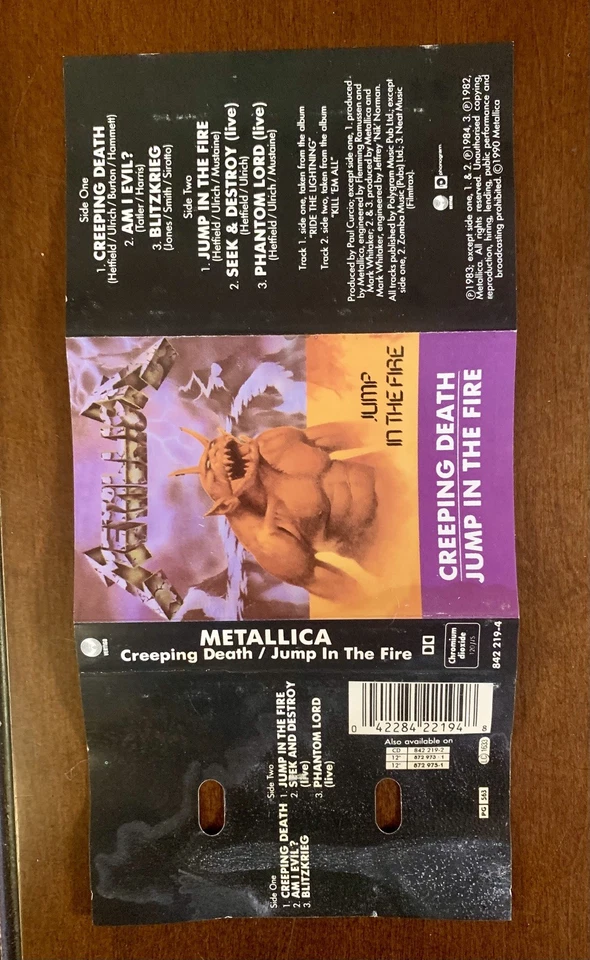 METALLICA «CREEPING DEATH / JUMP IN THE FIRE» CASSETTE Rare - Image 3 of 4