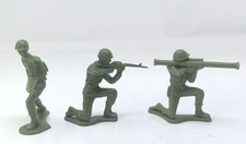 Tim Mee Military Toy Soldiers Lot Of 3 Vintage Plastic Green
