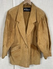Vintage Niki Western Tan Suede Leather Jacket Coat Men  s L Lined
