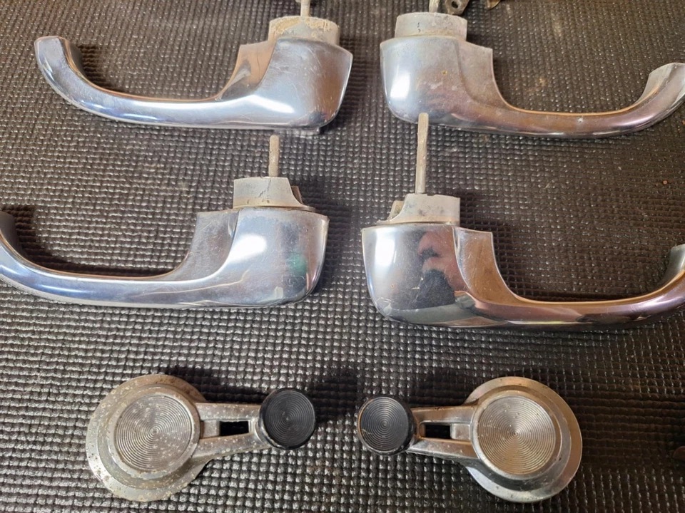1964 Chevy Bel Air 4 Door Sedan Door Handles & Window Cranks FULL SET - Image 3 of 4