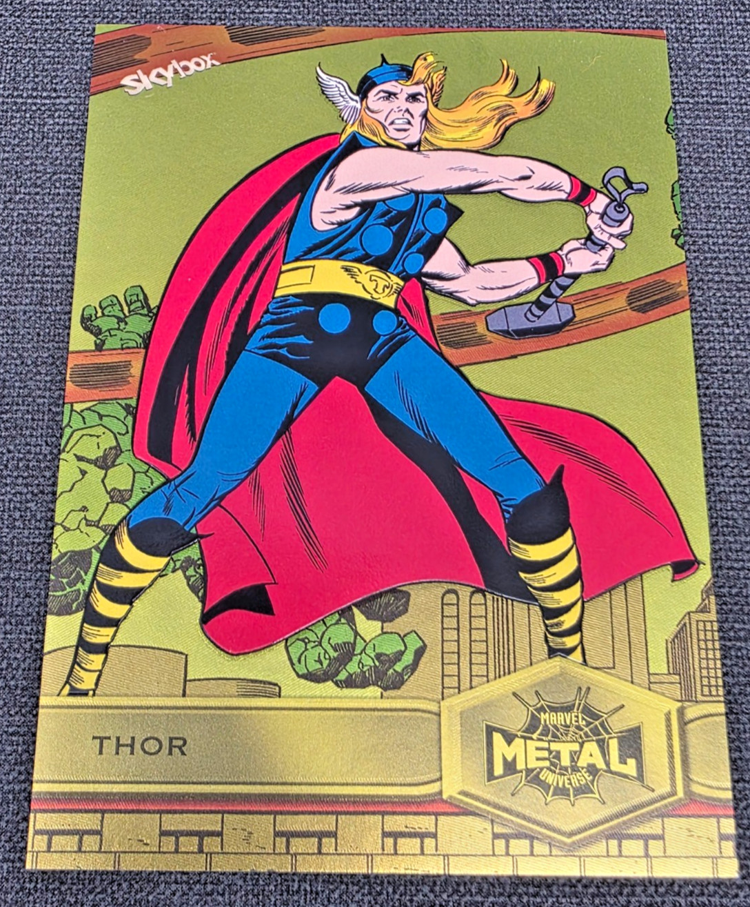 2021 Marvel Metal Universe Spiderman - Thor #189 High Series Yellow