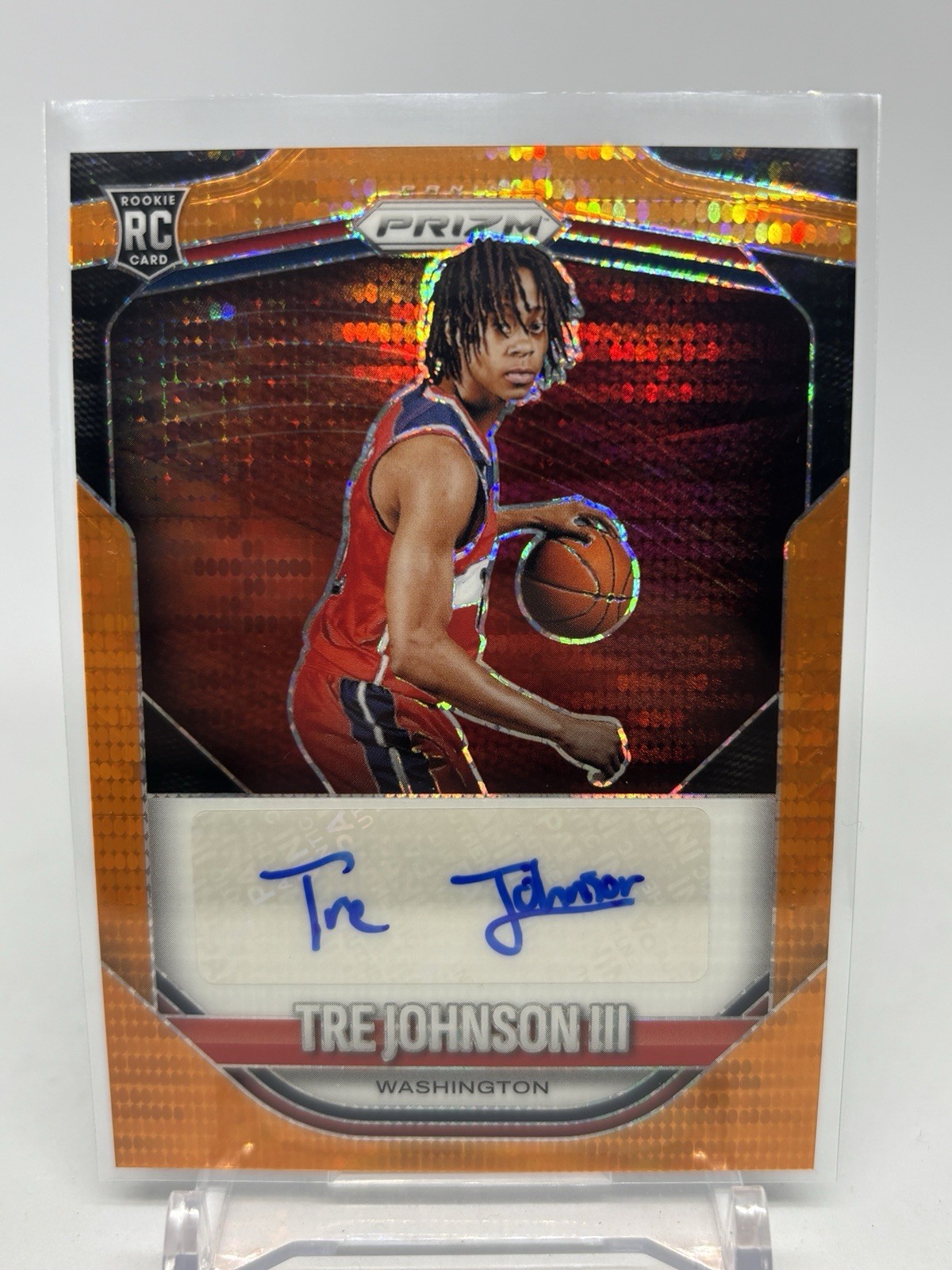 2025-26 Panini Prizm Tre Johnson III RC Auto Orange Pulsar /149 (H362)