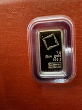 1 gram Gold Bar - Valcambi Suisse .9999 Fine Gold