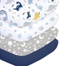 Crib Sheets for Baby Boys 4 Pack, 28"x 52" Extra Soft Microfiber Crib Sheet Set