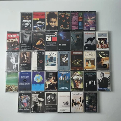 x 36 Rock Cassette Tape Album Bundle - Toto, Kansas, Van Halen, Europe & more