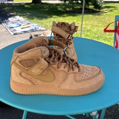 Nike Air Force 1 Mid Flax Brown Nubuck DJ9158-200 Men's Sneaker Clean size 8.5 