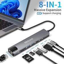 8-in-1 USB C Hub - 4k HDMI - 100W PD - Micro SD/SD Card Reader