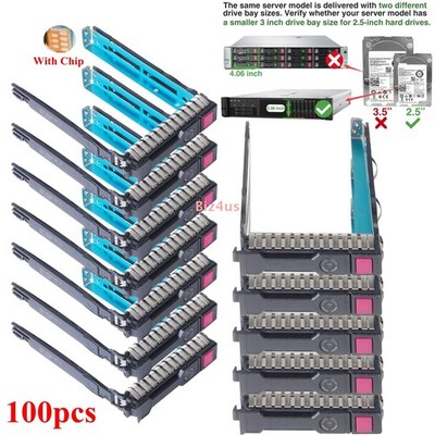 100x 2.5'' SFF HDD Caddy Sled For HP DL380 DL380p DL360p DL180 Gen8 G9 651687-001