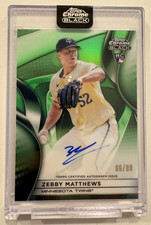 2025 Topps Chrome Black ZEBBY MATTHEWS Green RC Auto /99 Twins ENCASED