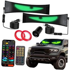 2-Pack LED Eyes for Car Windshield, 14"x4.3" Programmable Animated Devil Eyes